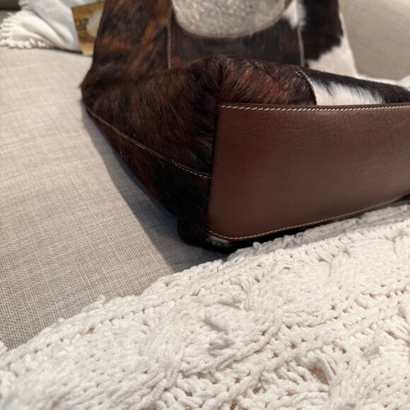 Cavalcanti Cow Hide & Leather Hobo Bag Viral - Picture 6 of 8